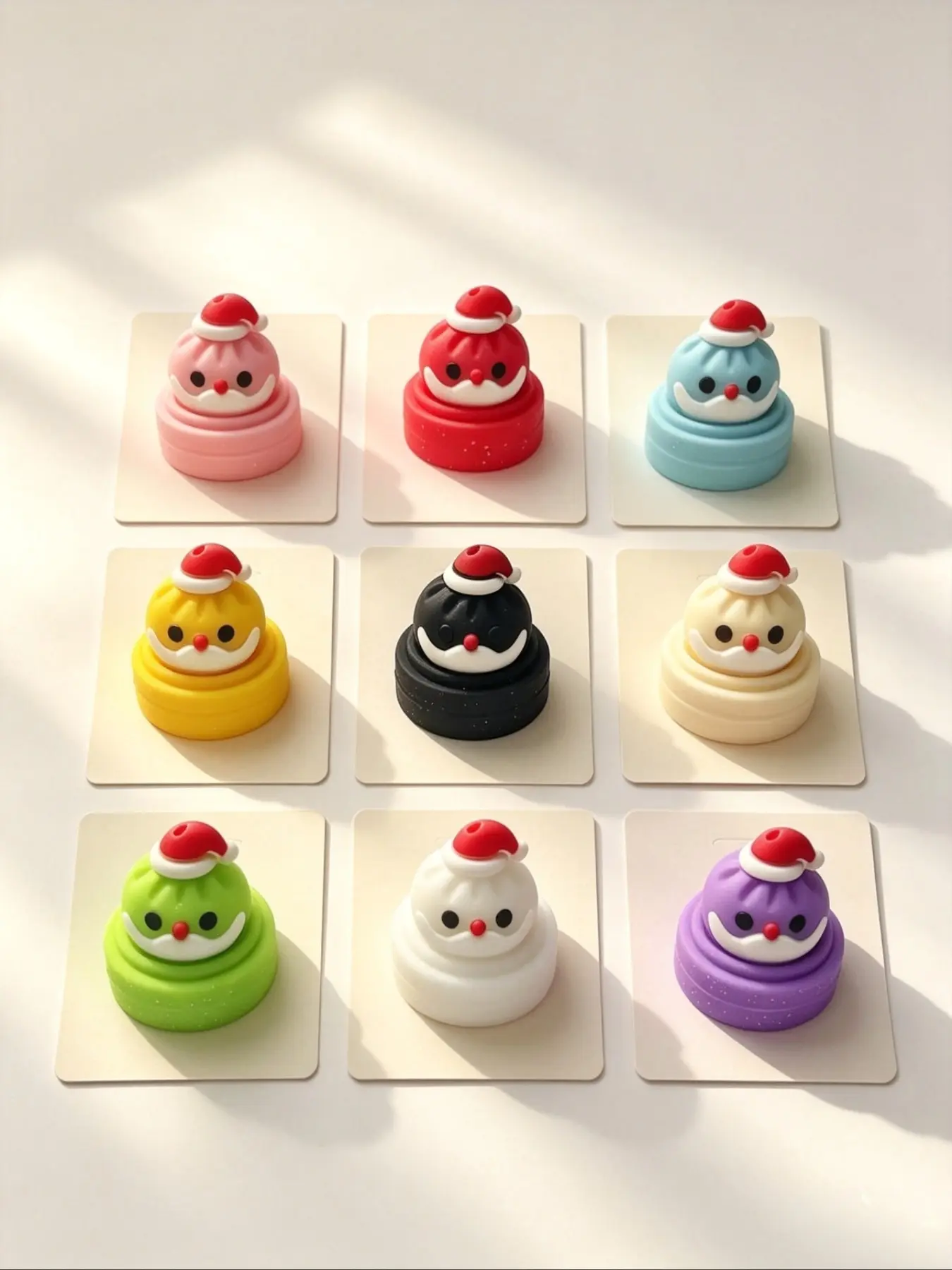 9pcs Christmas Silicone Beads Set, DIY Jewelry Making Supplies, Mixed Color Beads, Holiday Craft Kit, Girls' Crafts Material