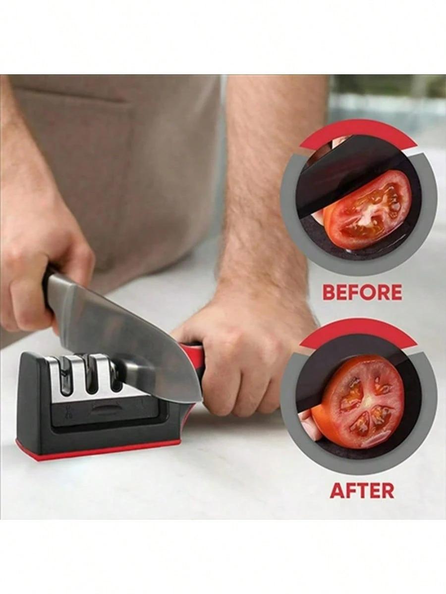 Kitchen Accessories Sharpener Three-Section Rapid Sharpening Diamond Sharpening Multifunctional Sharpening Kitchen Knife Sharpening Stone Hand-Held Sharpening,Kitchen Accessories,Cocina