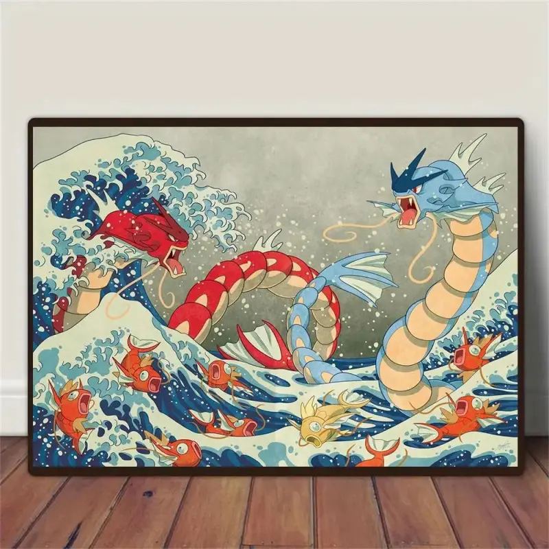 Colorful Cartoon Dragon Canvas Poster |   Vintage Wall Art for Bedroom, Living Room & Office