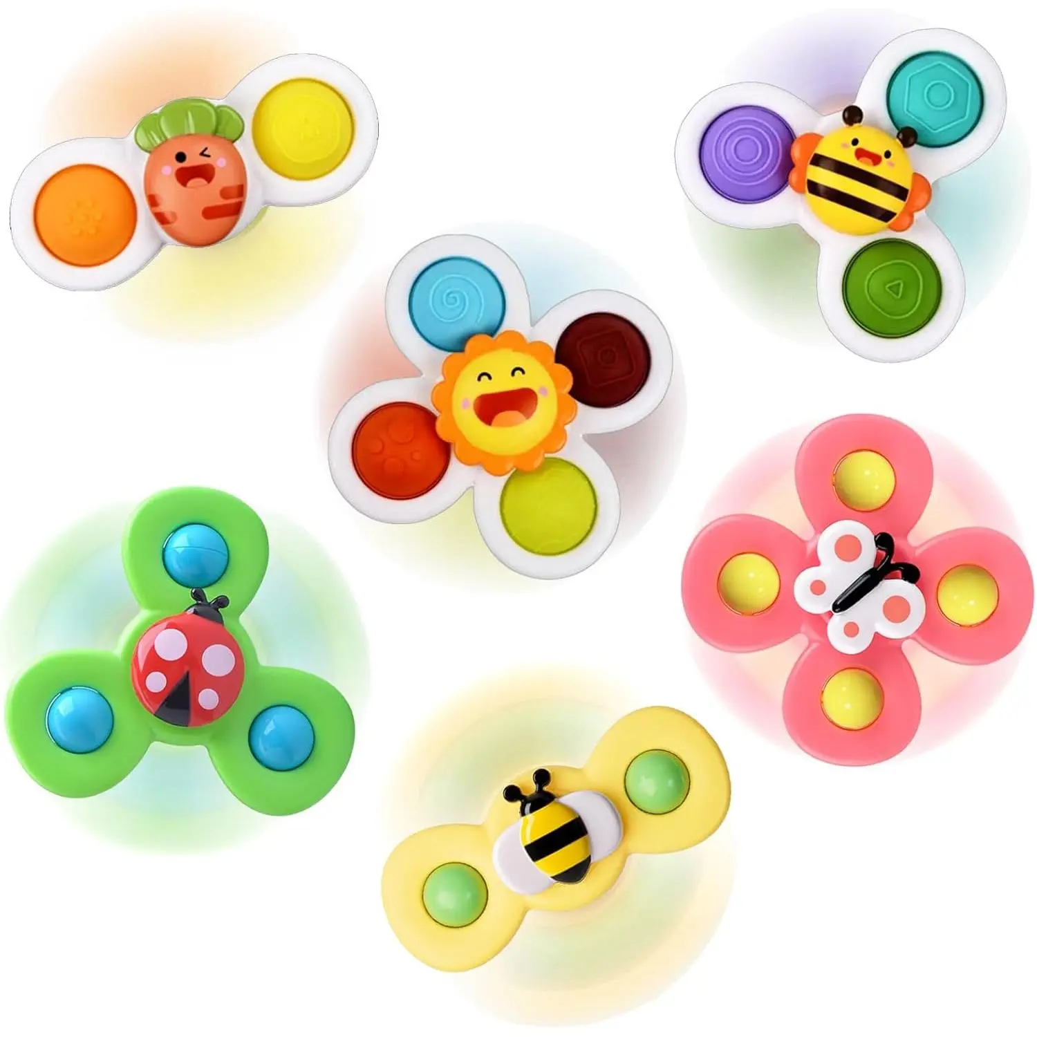 Suction Cup Spinner Toy for Baby - Fidget Spinner Toys Bath Toys Window Spinning Top Baby Toys for 1-3 Years Old Boys Girls Sensory Toysfidget toys