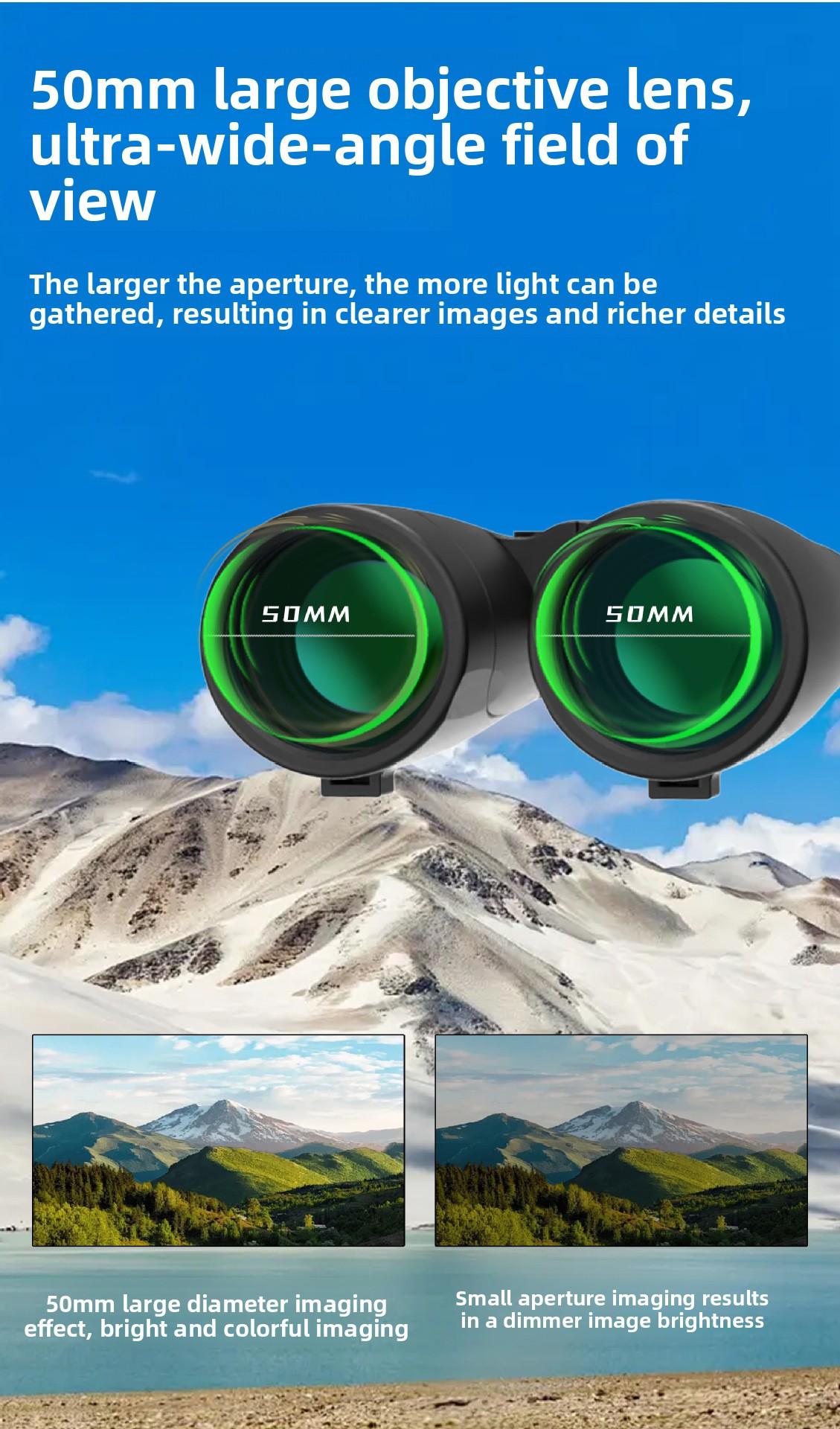 15x52 UHD Binoculars HighWeekly Deals Magnification for Bird Watching & Distant Details23mm Large Eyepieces BAK4 Prism for Low LightNature Lovers Telescopic Hiking Essentials