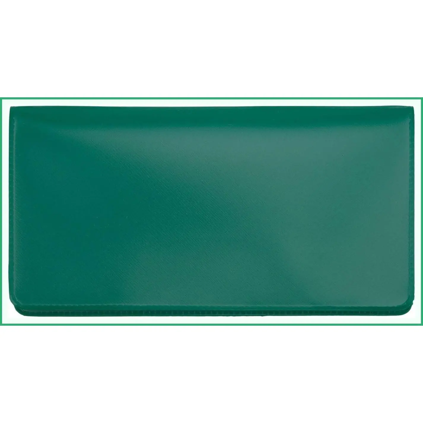Forest Green Top Tear Personal Vinyl Checkbook Cover