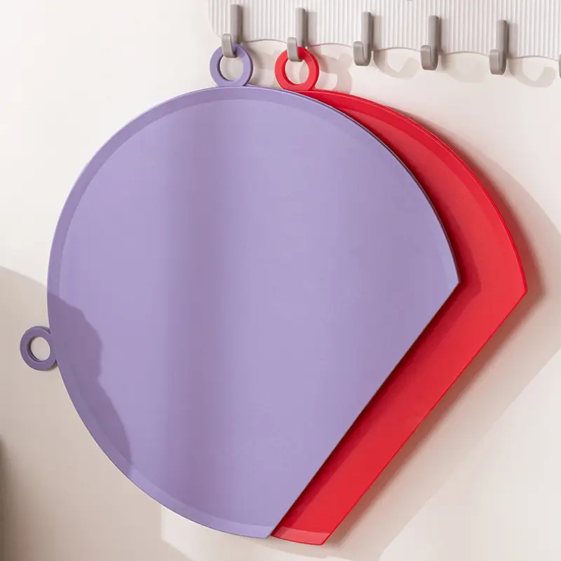 D-Shaped Silicone Cutting Board, Wall-Mounted TPU Non-Slip Chopping Board, Anti-Scratch Food Prep Tray for Baby Food & Fruits, Space-Saving, Mold Resistant, Easy to Clean Kitchen Board for Small Kitchens