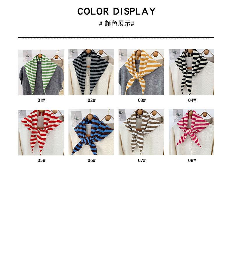 2024 Colorful Stripes with Wool Triangular Binder Decorative Knitted Small Scarf Soft Multi-Functional Small Scarf Collar