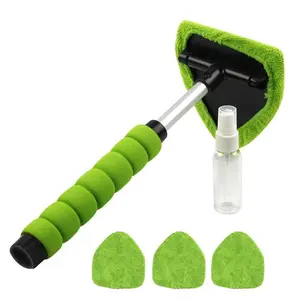 Car cleaning brush with extendable ultra-fine fiber, car window defrosting and defogging brush, car windshield cleaning brush