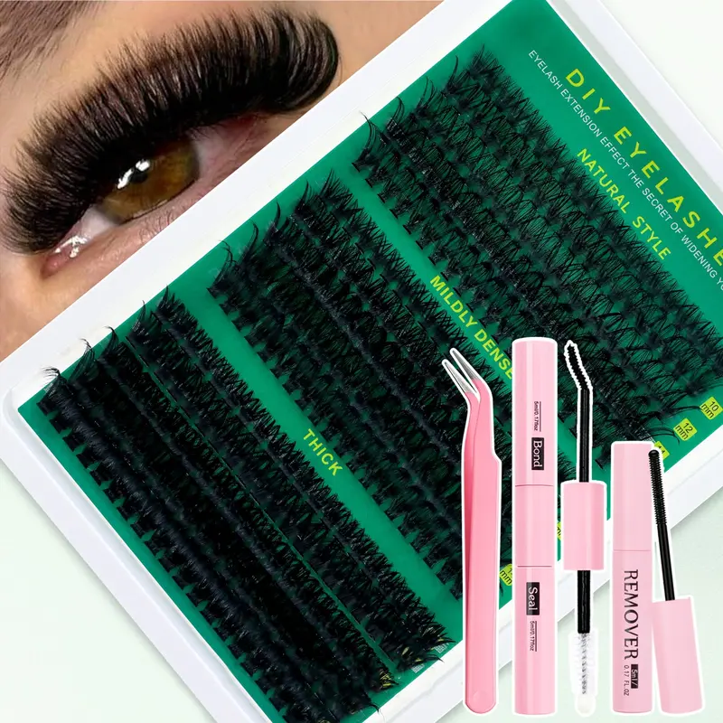 New 300pcs/15 Rows 5D Fluffy DIY Faux Mink Lashes 30D/50D/80D Natural Thick False Eyelash Clusters D/DD/CC Curl 8-16mm Mixed Cluster Fake Lashes, Home Use Eyelash Extension, False Eyelash Clusters, False Eyelashes, Individual Fake Lashes