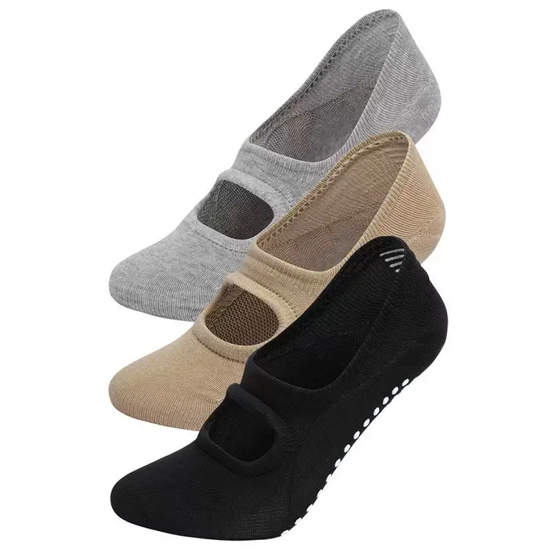 Unisex Hot Sale Pure Cotton Breathable Non-Slip Yoga Socks Professional Grip Indoor Floor Socks for Pilates Trampoline Ballet Gym Home Workout Daily Wear