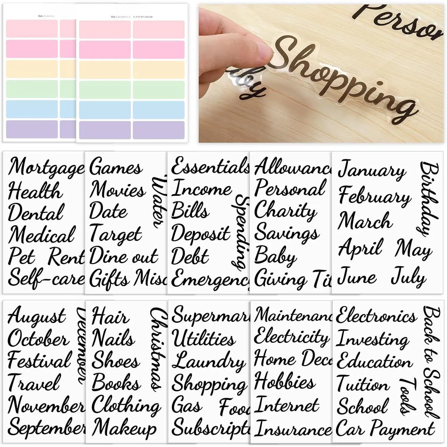 104- Budget Sticker Set -  Envelope Labels & Blank Budget Planner Stickers for Easy  Management