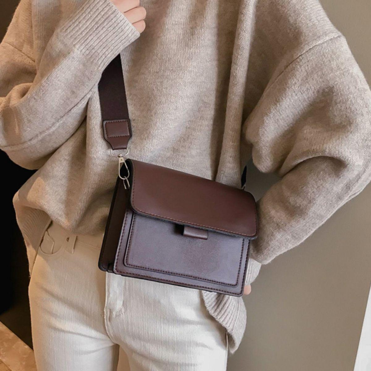 Small Bag For Women Ins Versatile Wide Shoulder Strap Square Retro One Crossbody Small Bag For Women Ins Versatile Wide Shoulder Strap Square Retro One Crossbody