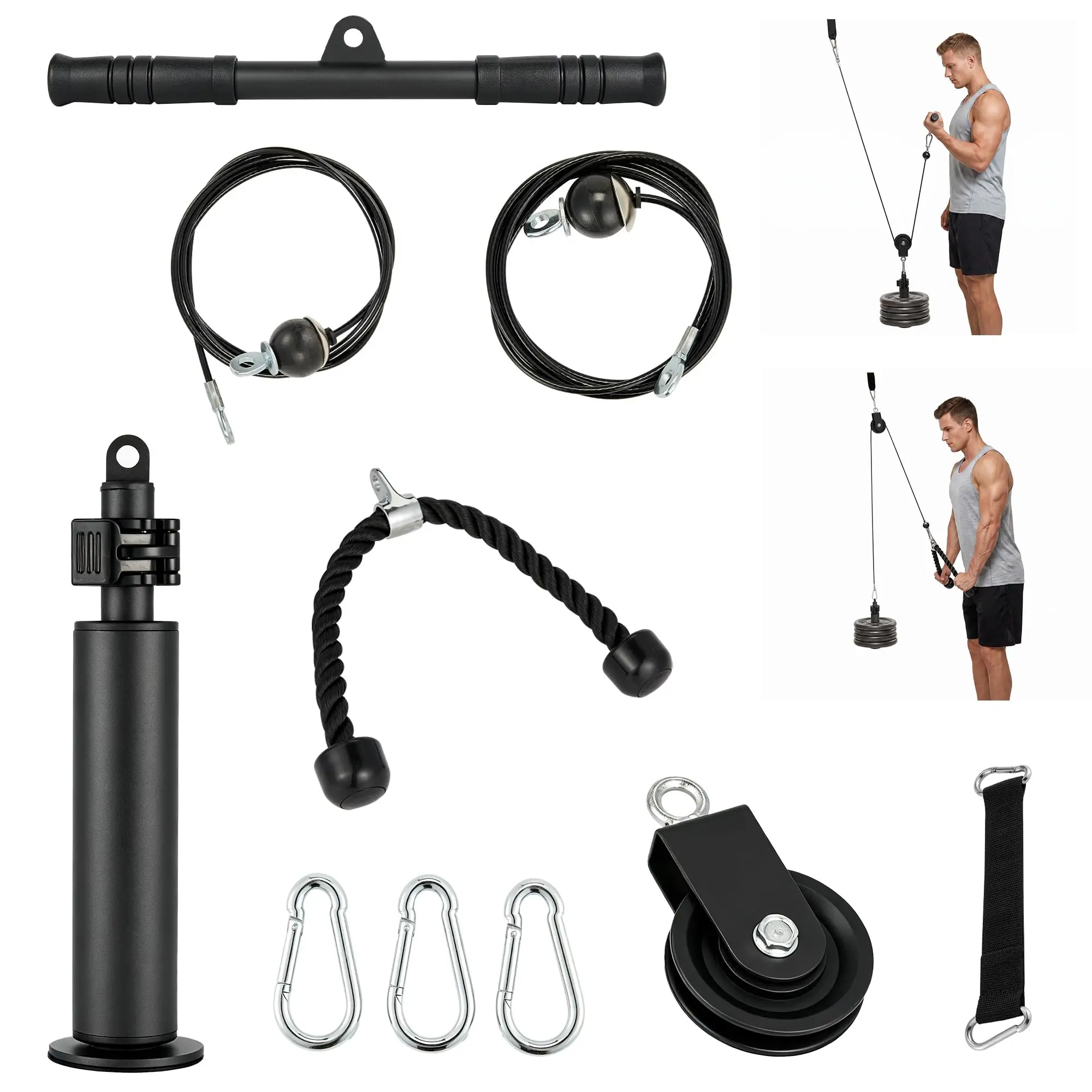 Garvee LAT Pulldown Pulley System for Gym, 300 LBS Cable Pulley System
