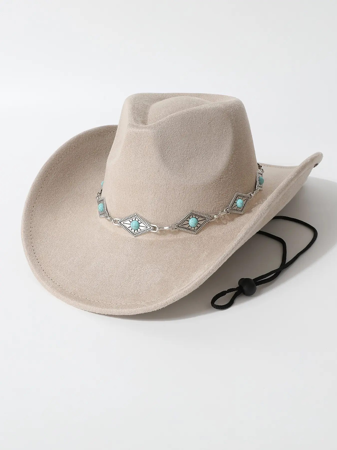 Women's Zircon Chain High-Quality Suede Visor Hat, Fashionable Western Cowboy Hat, Cowgirl Hat, Fashionable Hats, Perfect for Daily Wear, Birthday Parties, Music Festivals