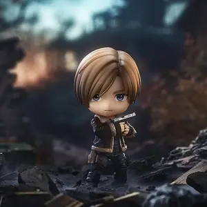 Aixlan #2337 Leon Scott Kennedy Figure 10cm Q Version Cute PVC Action Figure Amine Birthday Gift Collectible Figurine
