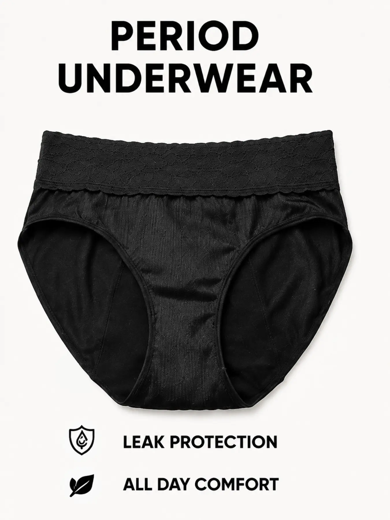 Women's High Waist Period Underwear, Leakproof Panties for Period Protection, Comfortable Full Coverage Menstrual Underwear