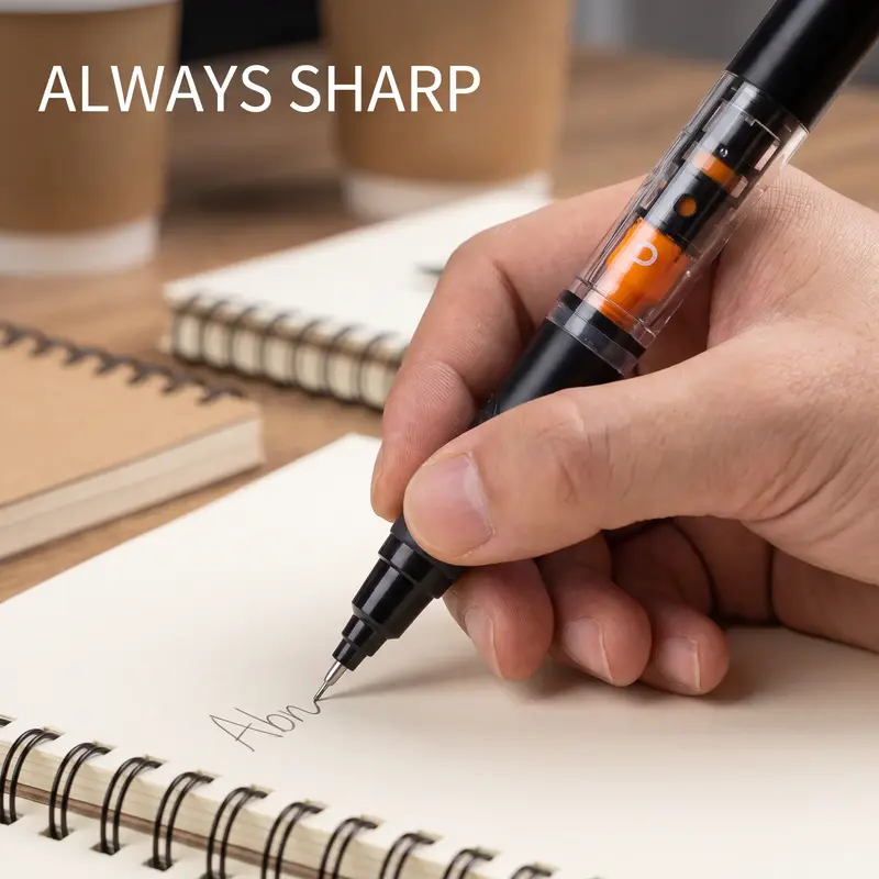 Mechanical Pencil, 1 Count Comfort Grip Retractable Mechanical Pencil, Erasable 0.5mm HB Lead Pencil, Mechanical Drawing Pencils, Writing Stationery, Office Stationery & Supplies, School Supplies