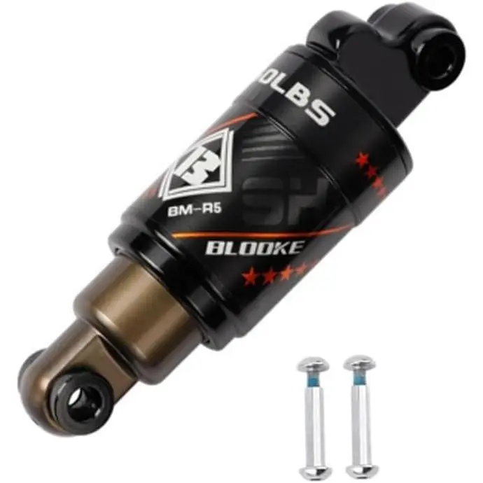 1 Shock Absorber - Aluminium Alloy Oil Spring Suspension Kit with 2 Mounting Screws, Durable Construction, for MTB Mountain Bike Rear Suspension & Electric Scooter (125 mm, 750 lbs), Enhances Riding Stability
