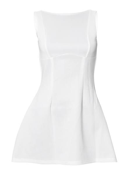 Women's Solid Backless Boat Neck Tank A-line Dress, Street Fashion Casual Sleeveless Short Dress for Daily Outdoor Wear, Ladies Dress for Summer, Teacup Dress