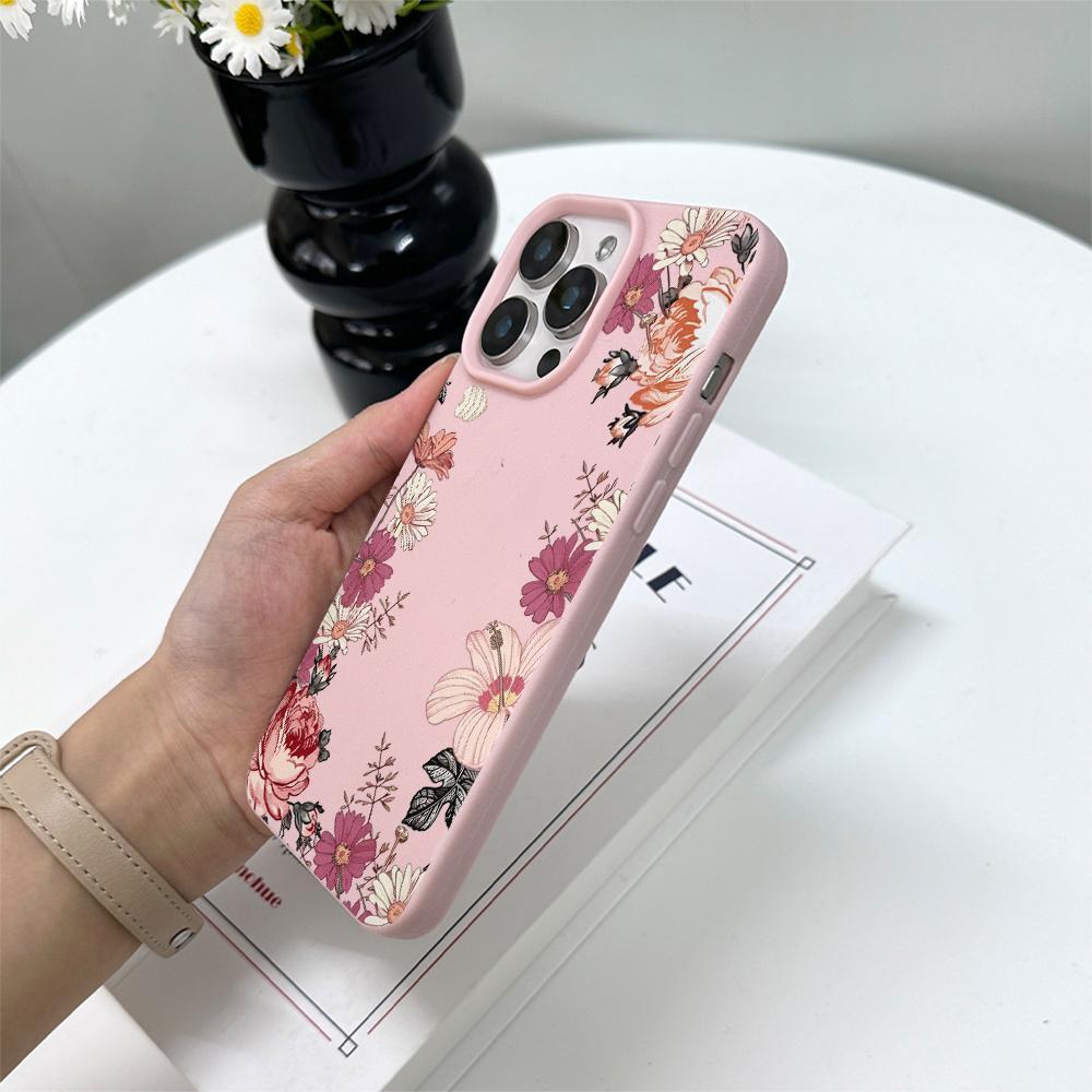 Floral Pattern iPhone Case for iPhone 11/12/13 Pro Max/14/15/16 Plus, Simple and Creative Design, Durable and Stylish Protection