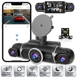 4K WiFi Dash Cam for Cars, Front & Rear Car Camera with Night Vision, G-Sensor, Loop Recording, Wide Angle Dashboard Camera, 3/4 Channel DVR, Optional 32GB Card