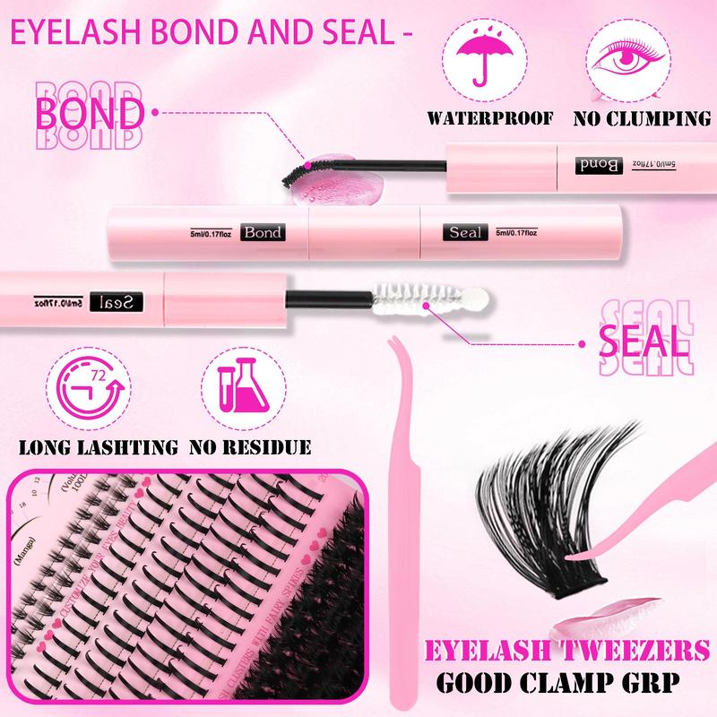 Individual False Eyelashes Kit, 60D/80D/100D Mixed Length Eyelash Extensions Kit, Self Grafting Curl Eyelashes, Eye Makeup Enhancement False Eyelashes, Cosmetic, Eyelash Set #TOP PICKS