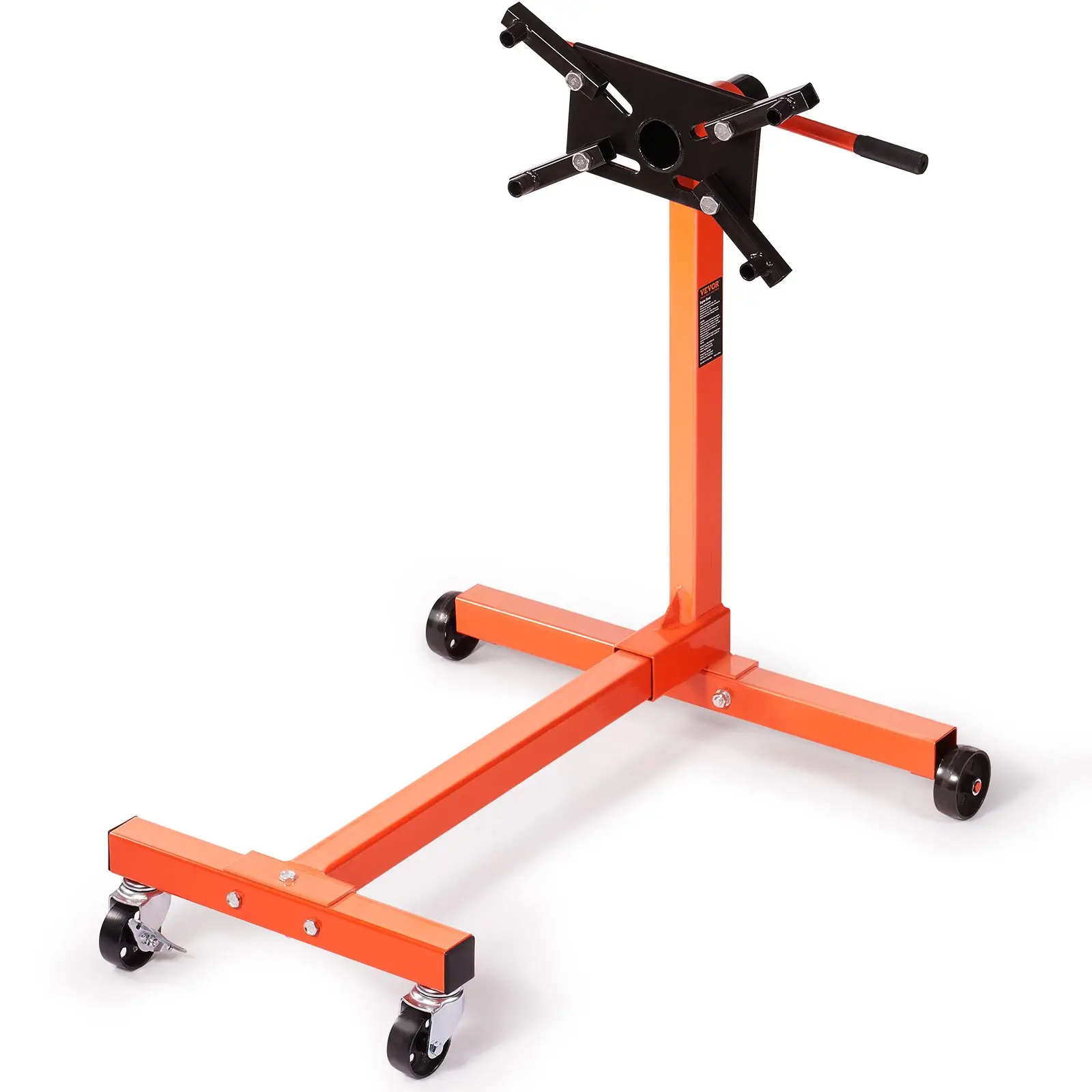 【Summerfinds】VEVOR Engine Stand, 750 lbs (3/8 Ton) Rotating Engine Motor Stand with 360 Degree Adjustable Head, Cast Iron Motor Hoist Dolly, 4-Caster, 4 Adjustable Arms, for Vehicle Maintenance, Auto Repair