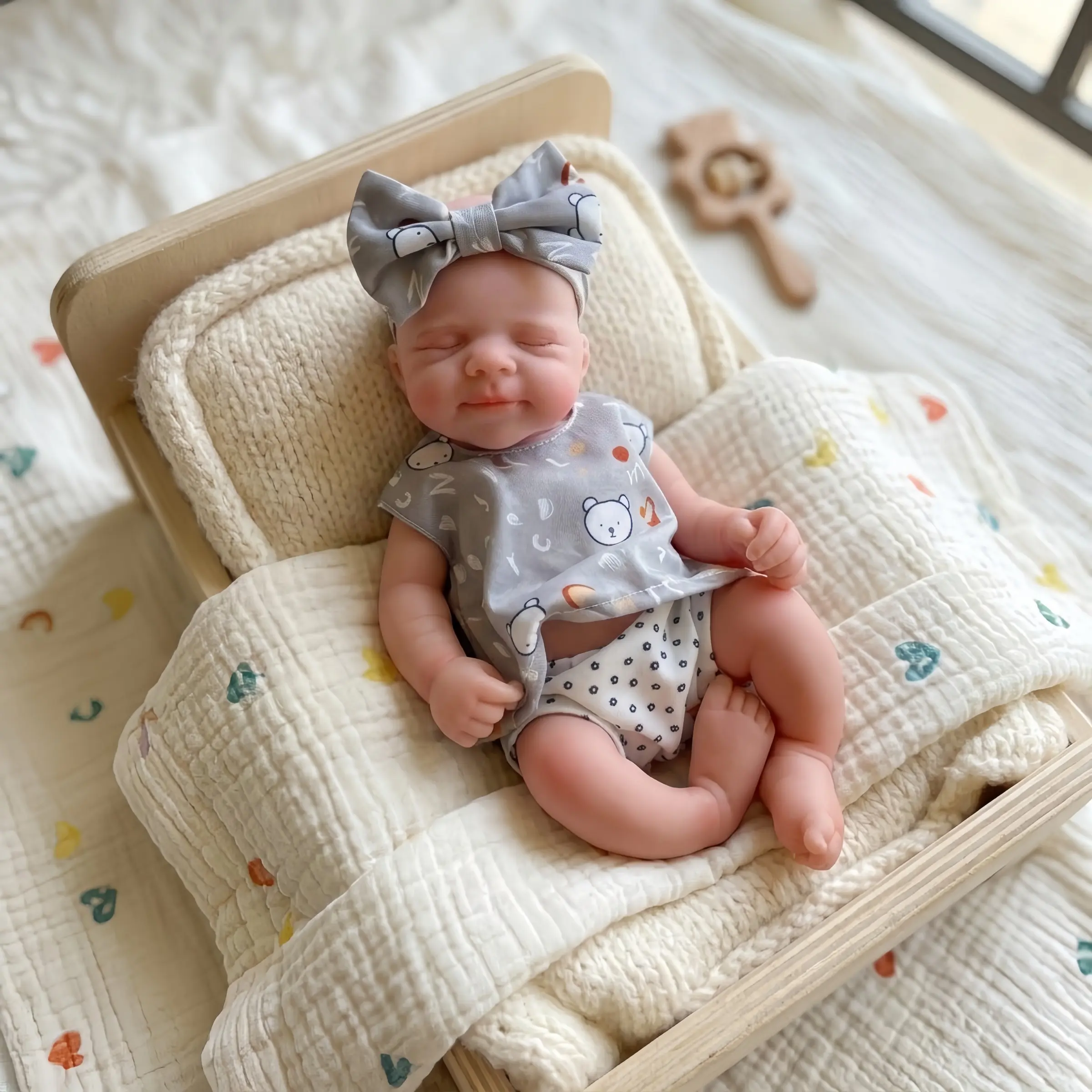 13-Inch Ultra Soft Silicone Girl Doll Pascale, Hand-Painted Skin with Visible Veins, Includes Toy Bottle, Perfect Gift for Holidays and Birthdays
