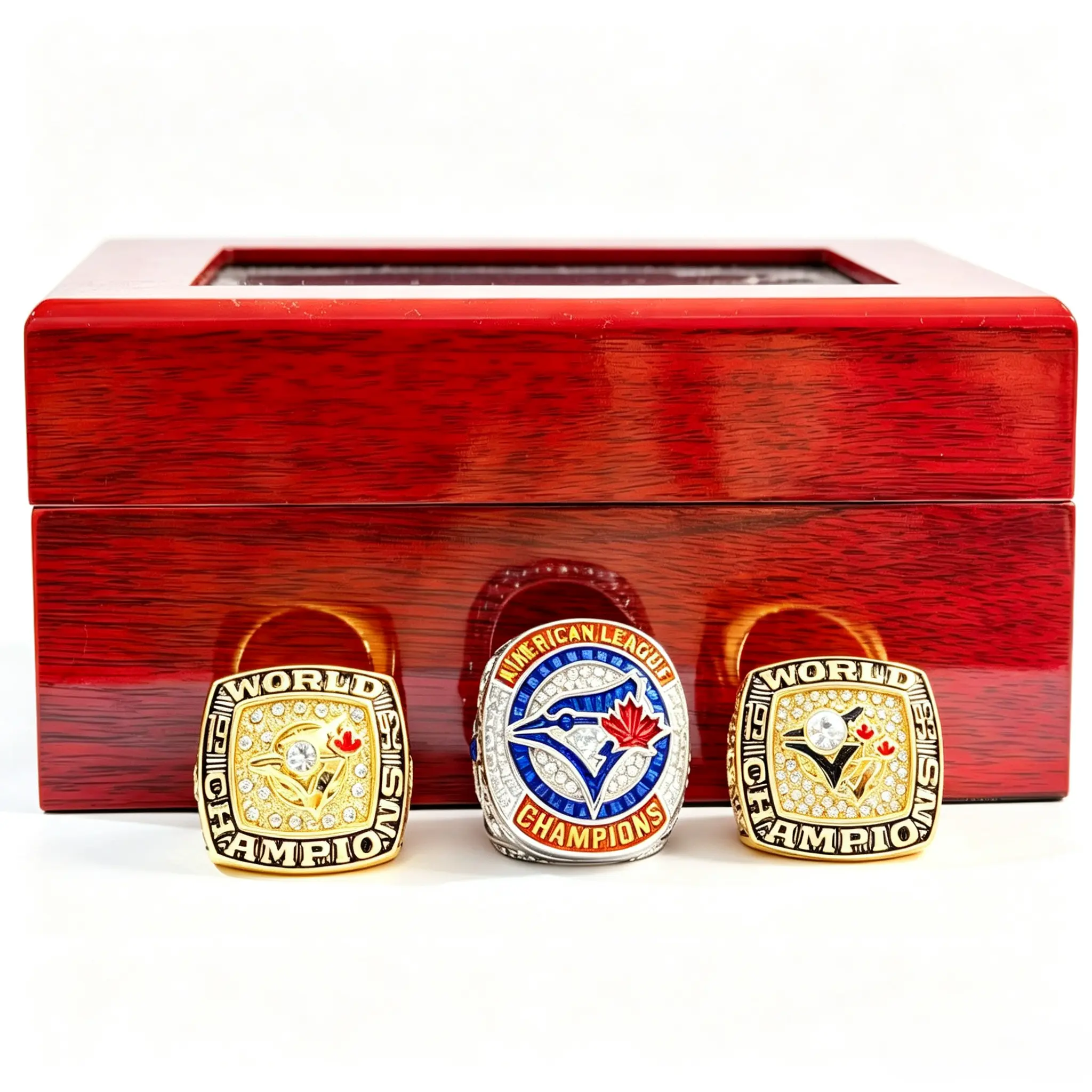 2025 Toronto Baseball Championship 3-Piece Replica Ring Set, Sparkling Crystal-Studded Collectible Band Set, Classic Sports Fan Jewelry for Game Day Collection Birthday Gift unisex daily wear jewelry