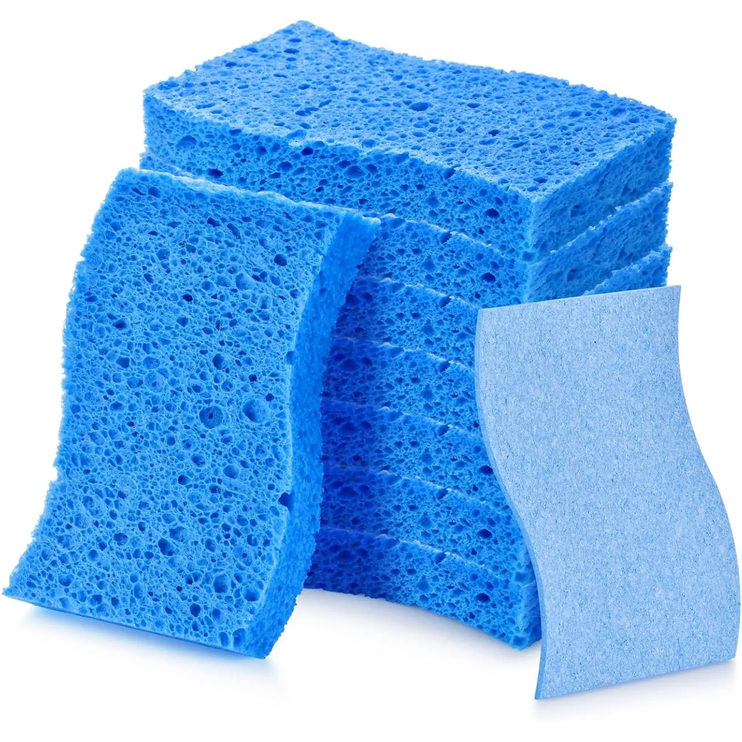8PCS Dish Sponges Kitchen, Premium Blue Dish Washing Kitchen Sponge, Compressed Cleaning Sponges for Cleaning Kitchen and Bathroom, Non Scratch Scrub Sponge, Cleans Quickly and Well