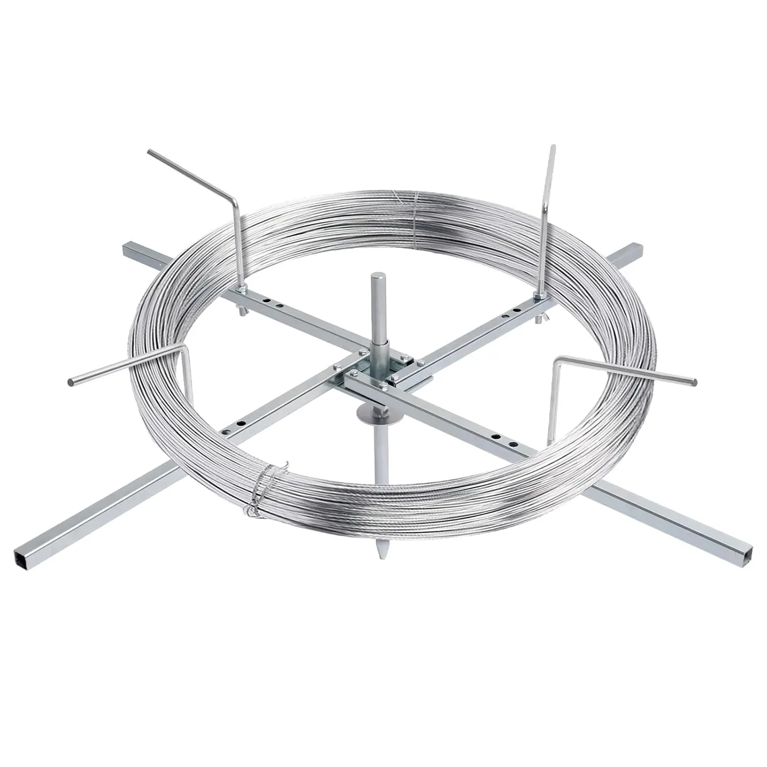 Wire De-Reeler Spinning Jenny Fencing Wire Dispenser, Galvanized | Steel, Adjustable for 17" - 24" Wire Rolls, Holds Up to 4000FT High Tensile Wire