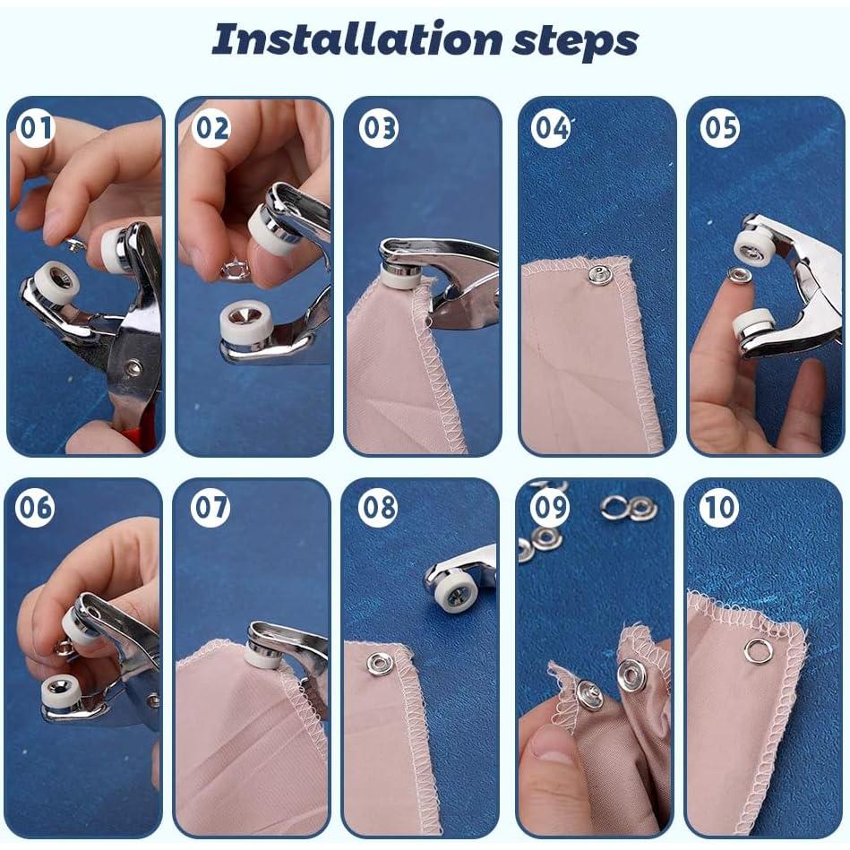 150 Sets Snap Button, 9.5mm Metal  Snaps Buttons for Sewing and Crafting, Open Prong Snap Button Snap Fasteners Kit for Jeans, Fabric, DIY Craft, Clothing Fasteners