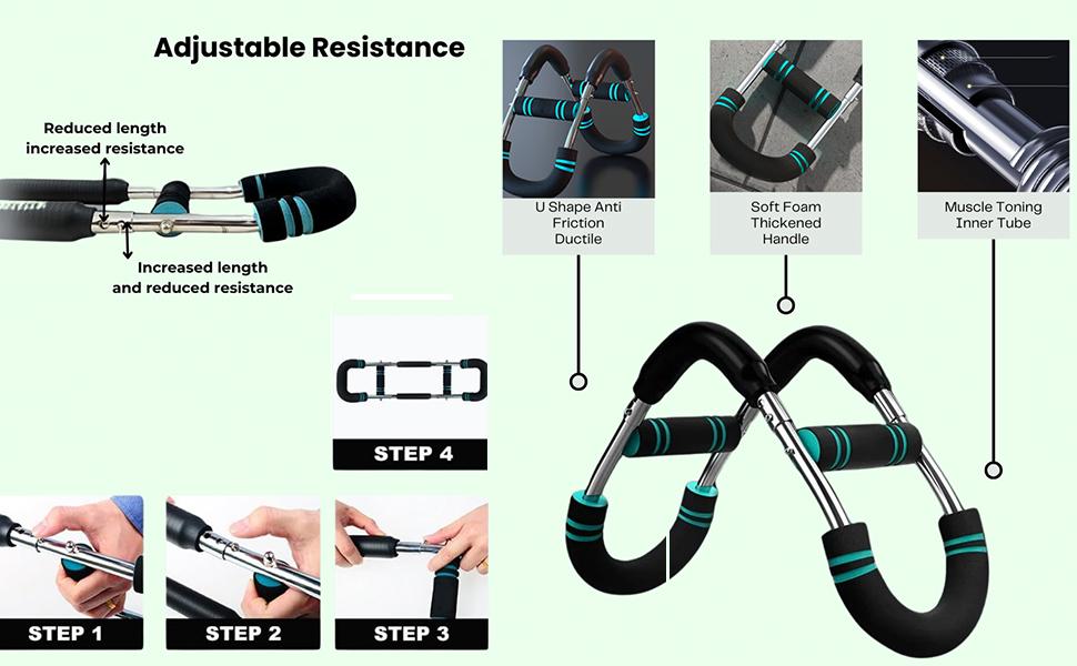 Twister Arm Trainer, 40-100lb Adjustable Chest Workout Equipment, Arm Trainer, Twister Arm Trainer, Detachable Design Fitness Anywhere, Keep Strong