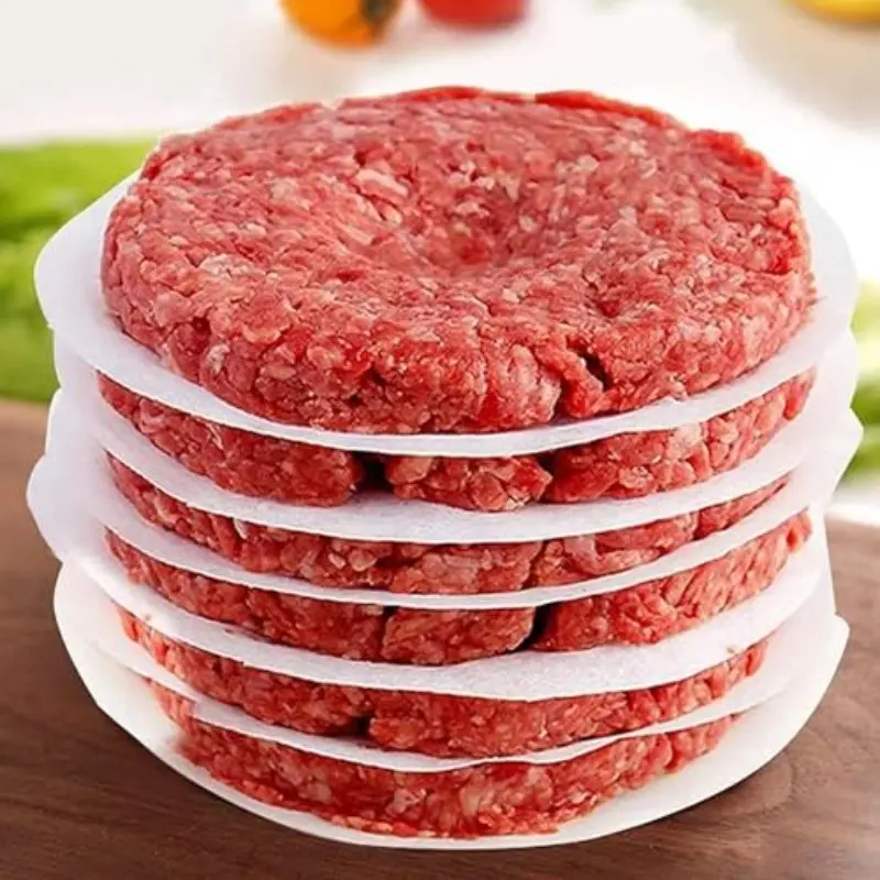 500 Sheets Nonstick Round Hamburger Paper, 4.72 Inches Pre-Cut Size, Easy to Use, Multi-Purpose, Separates Frozen Patties, Individually Packaged