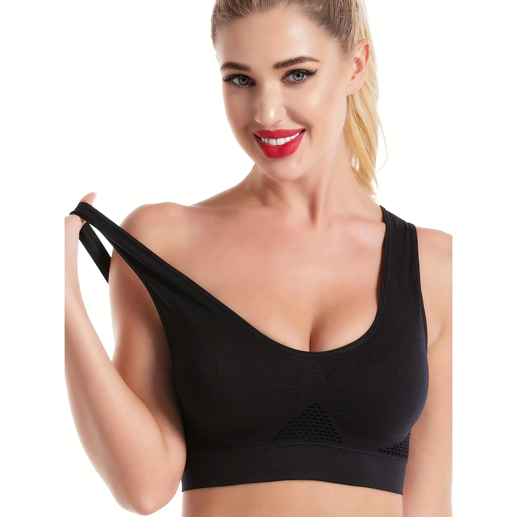 Women's Seamless Padded Wireless Bra - Everyday Comfort Sleeveless Push-Up Bralette Vest, Body Coverage Everyday Bras