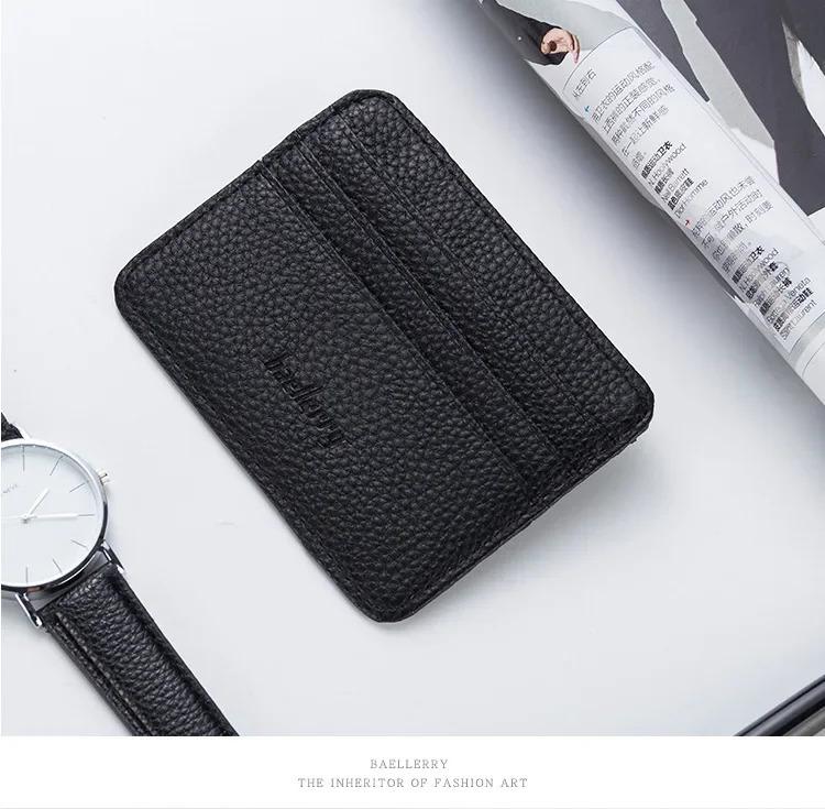 Double-sided PU Leather ID Card Holder Multi-color Bank Credit Card Case Multi-slot Ultra-thin Wallet Business Card Holder Men