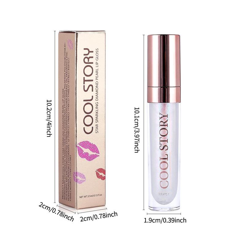 Glitter Lip Gloss, Shimmering Lip Glaze Stick, Long Lasting Tinted Moisturizing Liquid Lip Balm, Glossy Plumping Oil Lipstick for All Occasions Makeup, Girls and Women