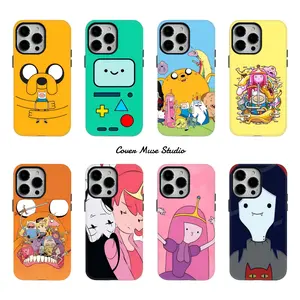 Magnetic Retro Cartoon Adventure Time Phone Case for iPhone 17/16/15/14/13/12/11 Pro Max Plus, Shockproof Cover with Finn Jake BMO Princess Bubblegum Marceline Design, Smartphone Cellphone Wireless Devices Accessories