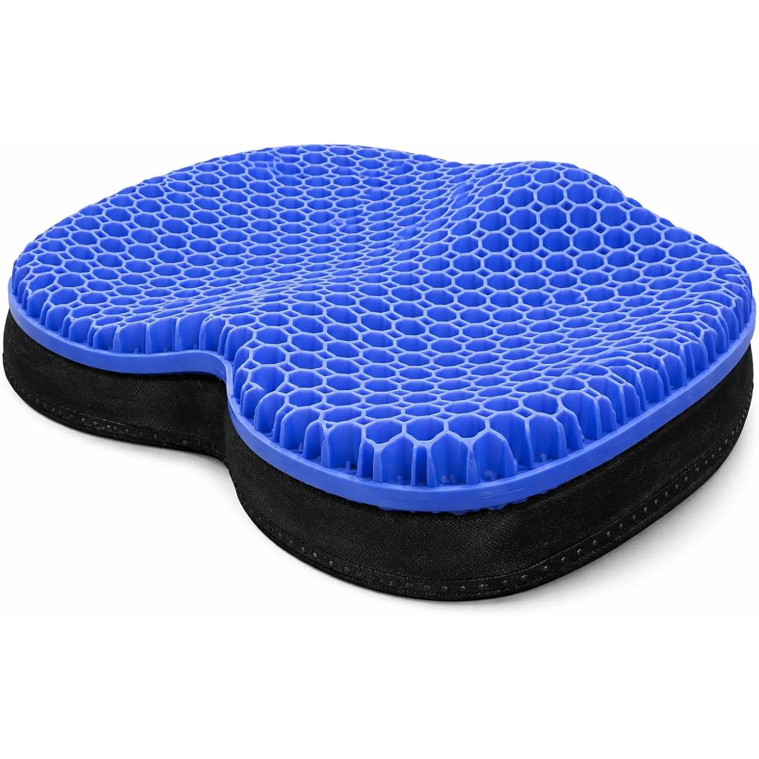 Blue Gel TPU Seat Cushion -- Contoured  Cooling Gel Cushion for Long Sitting,   for  & , Non-Slip Washable Cover -- 15.35 x 12.6 in