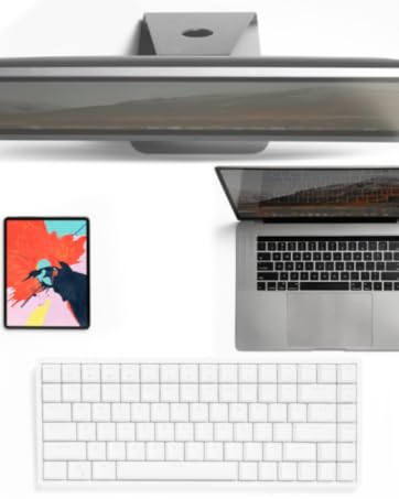 RK ROYAL KLUDGE F68 60% Foldable Low Profile Mechanical Keyboard, Wireless Mechanical Keyboard with Aluminum Body, Built-in Stand Holder, White Backlit, 68 Keys, Quiet Red Switch