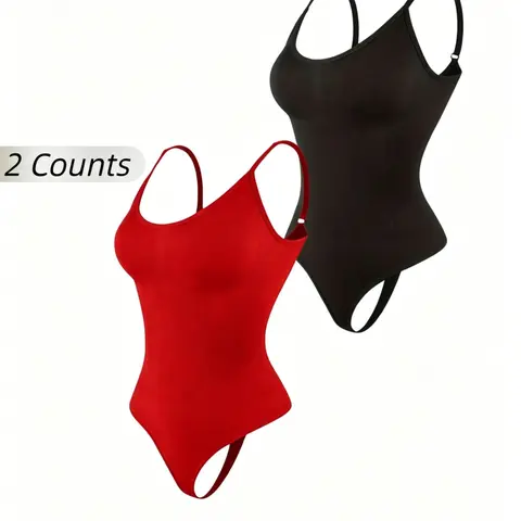 Women's Solid Color Seamless Faja Shaper Bodysuit, Breathable Tummy Control Butt Lifting Shaper, Women's Shapewear for Daily Wear, Curve Hugging Compression, Compression Fit Shapewear, Compression No Underwire, Fajas Shapewear