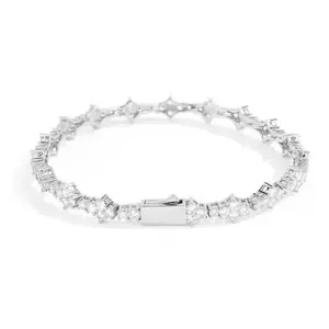 6.5mm Classic Tennis Bracelet, 18K gold-plated with cubic zirconia. Unisex luxury design, chic men’s accessory perfect for daily looks, parties and summer styling.