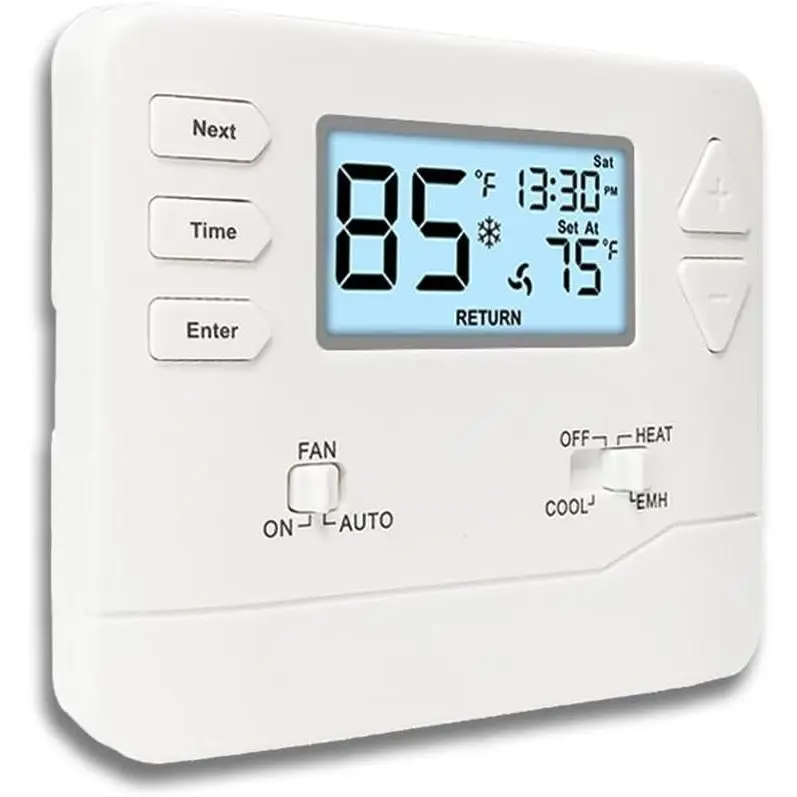 NonProgrammable Thermostat for Home Heat Pump Single-Stage Systems Supports 2 Heat/1 Cool or 1 Heat/1 Cool Easy DIY Install with White Backlight