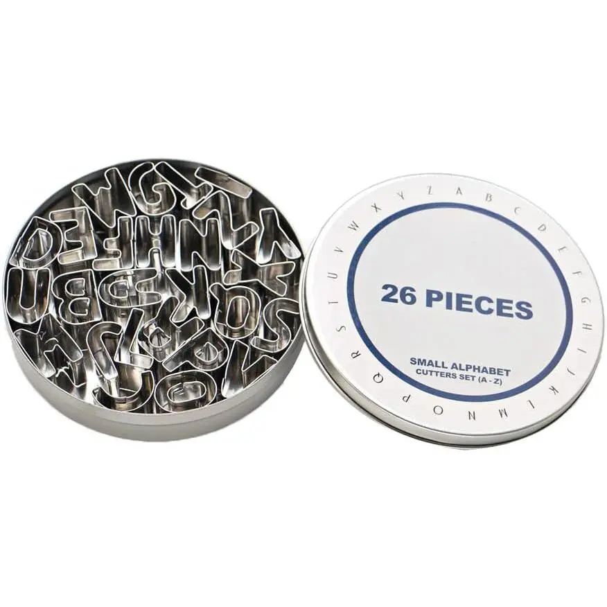 SurgeHai 26-Piece Small Alphabet Cutters Set (A - Z), Stainless Steel Decorating Tools Letters Fondant Cutters