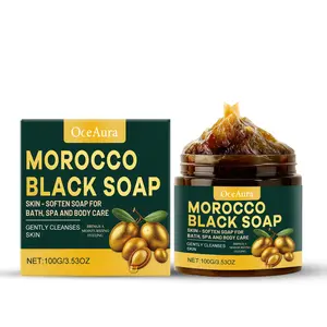 OceAura Bath Cleansing Black Soap Gently Cleanses The Skin, Moisturizes And Smooths It. Daily Body Care Bath Soap