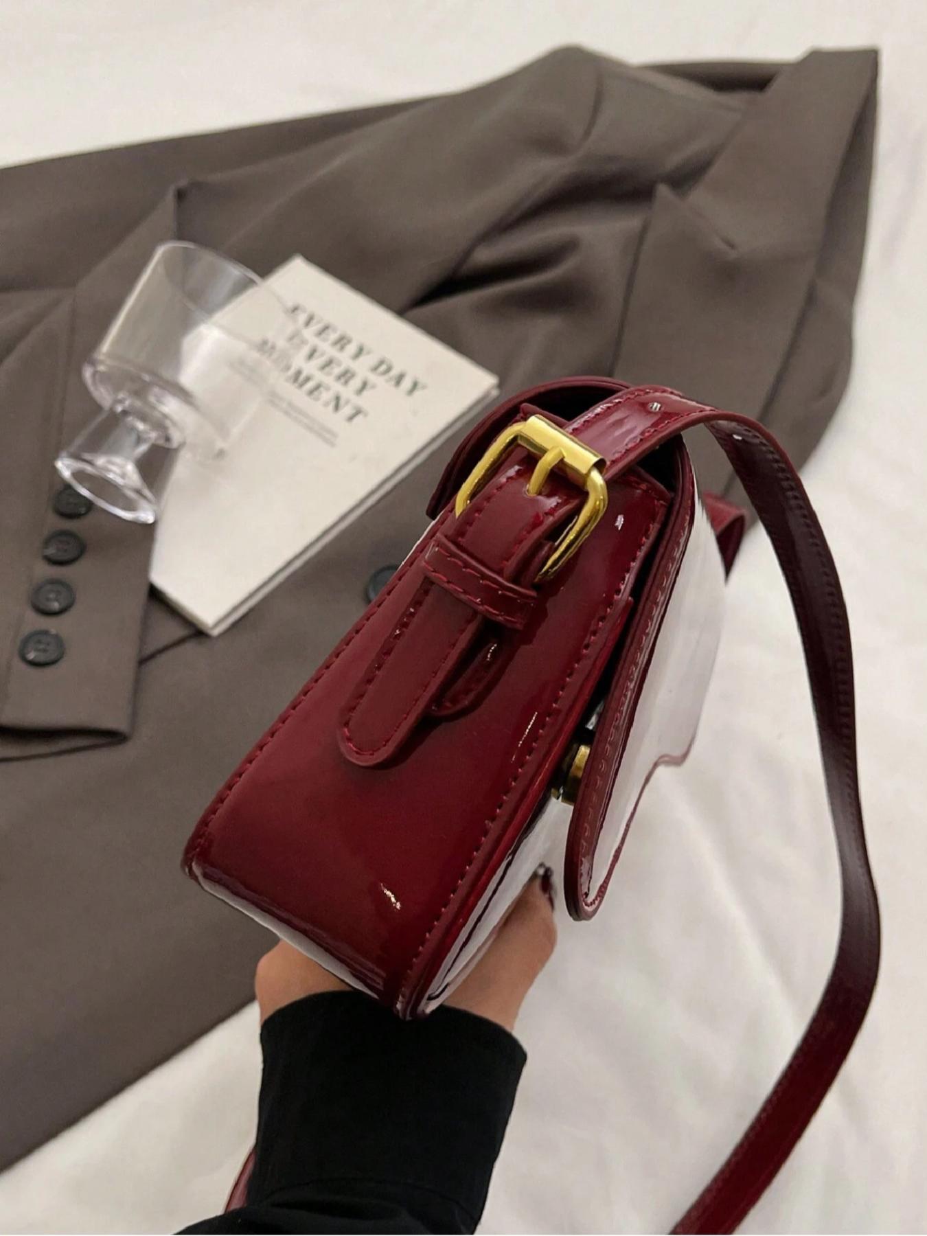 Women's Solid Color Shoulder Bag, Fashionable PU Leather Crossbody Bag for Daily Used, Casual Trendy Versatile High-quality Daily Commuting Bag
