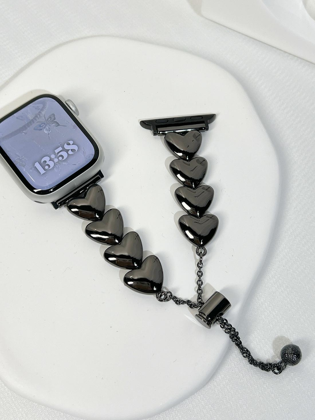 Stylish Love Apple Watch Band for Women, Solid Metal Bracelet Strap, Luxury iWatch Band Compatible with Series 10/9/8/7/6/SE, Elegant Jewelry Watch Band for Daily Outfit & Party Look