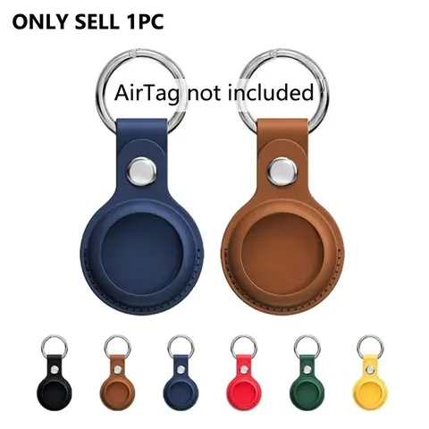 Faux Leather Anti-lost Case with Keychain for Apple Airtag, 1 Count Anti-lost Protective Case for Airtags Tracker, Smart Wearable Accessories, GPS Blocker, Portable, Durability, Smart Tracking Tag, Smart Key Finder (Band Only)