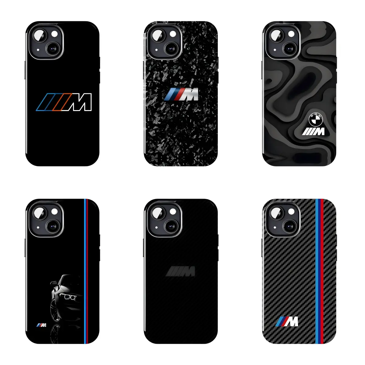 BMW M Logo Minimal Black Durable Casing - Premium Mobile Phone Accessory with Protection & Resistance, Compatible with iPhone 11-17 Pro Max/Plus, Samsung Galaxy S23-25