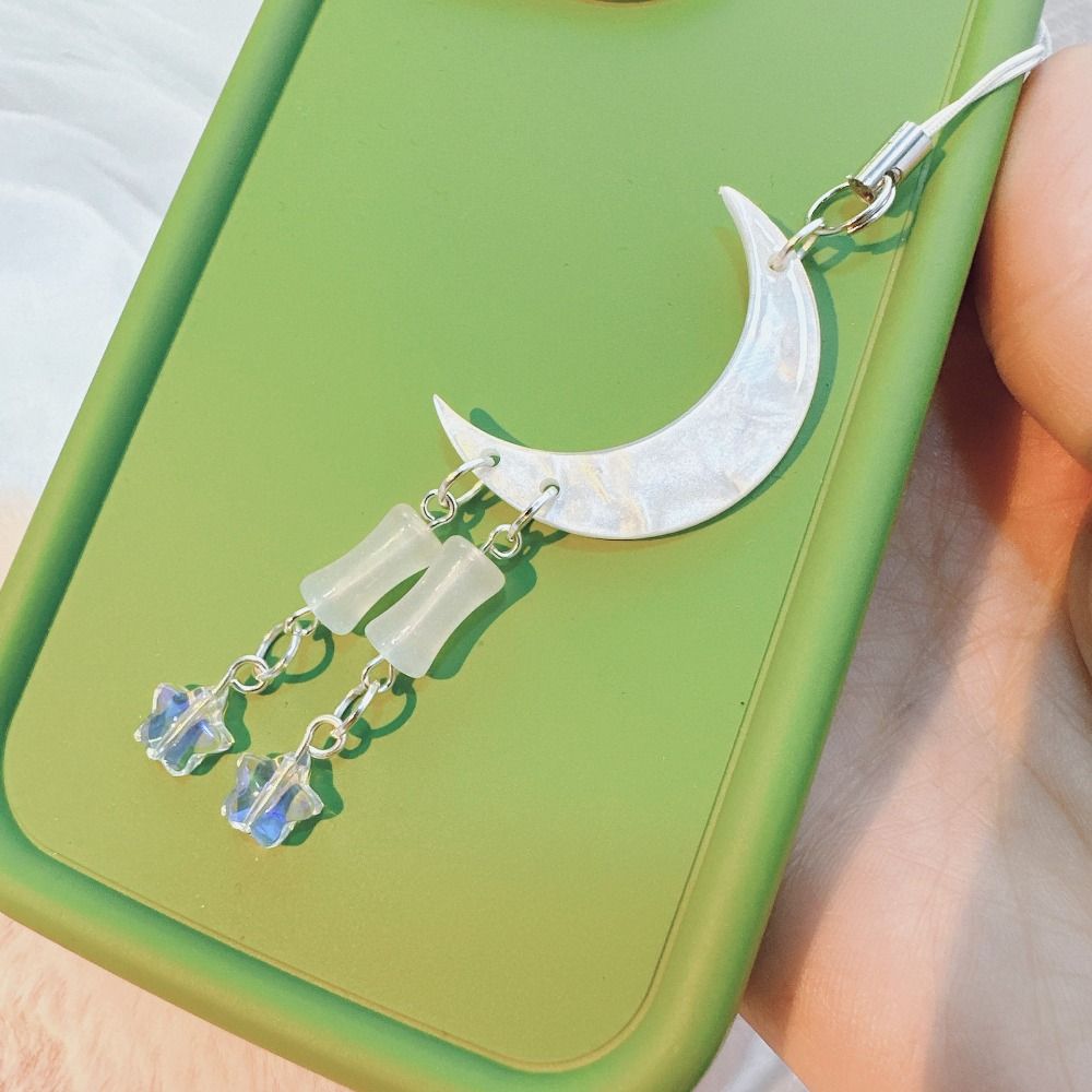 Acrylic Moon Star Phone Charms DIY Handmade Anti-Lost Cloud Phone Chains Chinese Style Ins Mid-Autumn Festival Mobile Strap