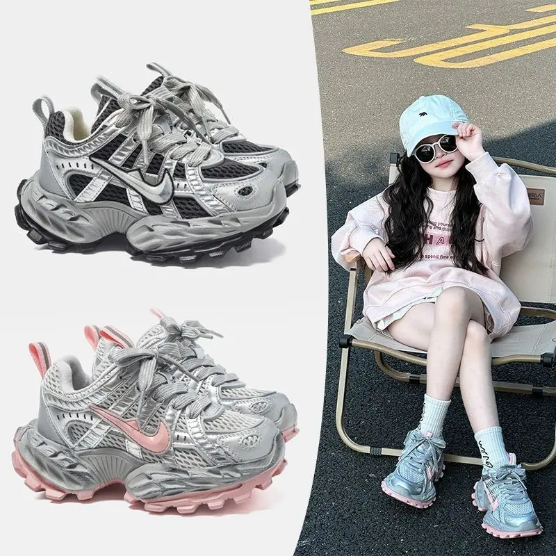 Fashionable Kids' Colorblock Sneakers, Breathable PU Leather, Rubber Sole, Casual Spring Fall Shoes, Perfect for School and Travel