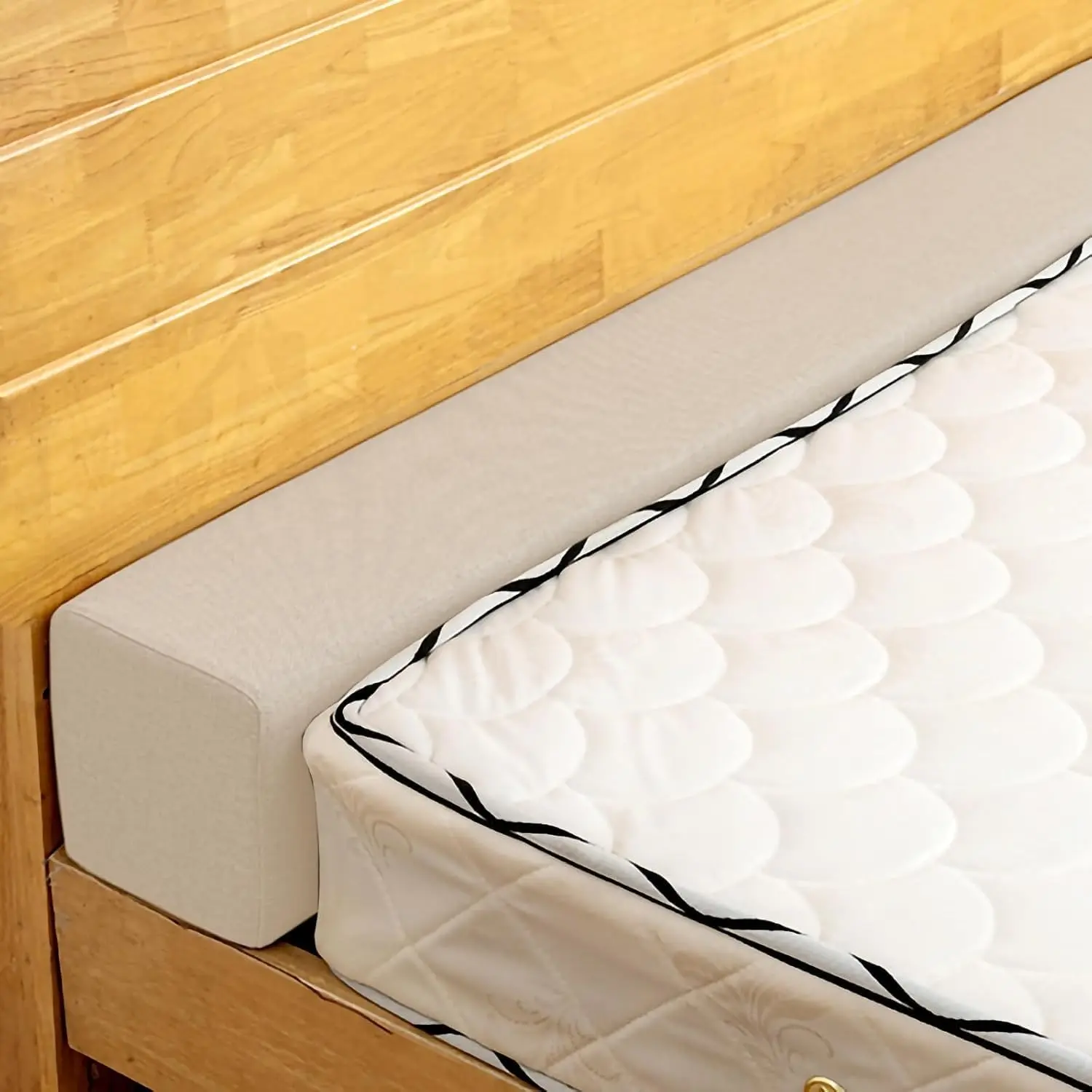 Bed Gap Filler, Mattress Extender for Twin/Full/Queen/King Bed, Close Gap(0-12") Between Mattress and Headboard or Wall, Stop Losing Your Pillows(Beige-LxWxD-39 * 2 * 6in)