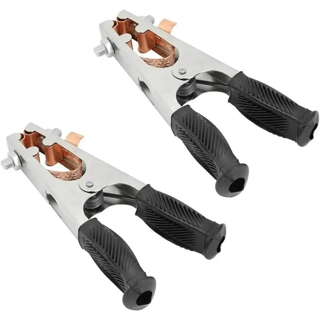 2 count 300A/500A/800A Earth Ground  Clip Clamp Welding Manual Welder Electrode Holder Welding Processing Ground Clamp Professional Tools (500A With holster),
